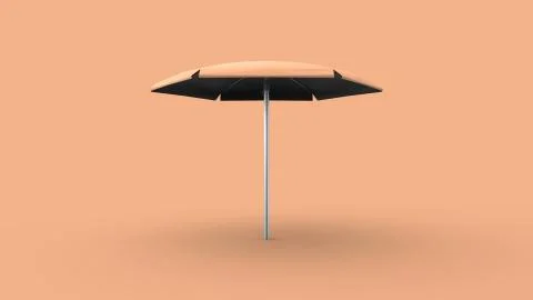 3D render of orange pink beach umbrella background isolated summer イラスト素材