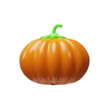 3D render orange pumpkin in clay style for autumn Stock Illustration
