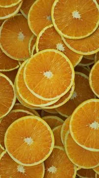 3D render Orange slices as background texture Stock Illustration