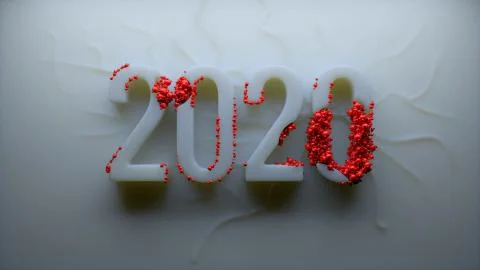 3d render of organic background with text title. Infection theme. 2020 word. Stock Illustration