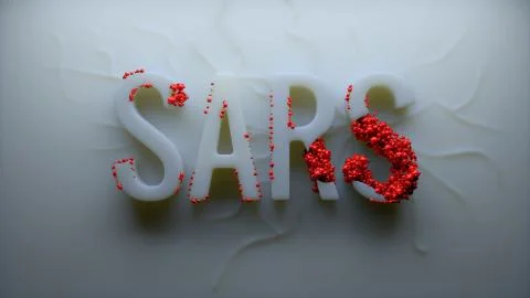 3d render of organic background with text title. Infection theme. Sard word. Stock Illustration