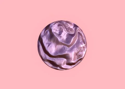 3d render organic ball in curve wavy smooth and soft bio forms in glossy mate Stock Illustration