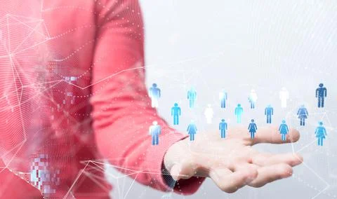 3d render of organization network team concept networking. people in a businessw Foto stock