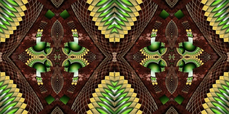 3D render ornament panorama Stock Illustration