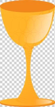 3D render ornamental chalice is floating on transparent backdrop, showing Stock Illustration