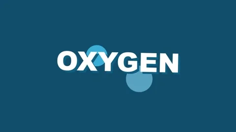 3D render of oxygen typography creating clean medical and science background Stock Footage 334940400