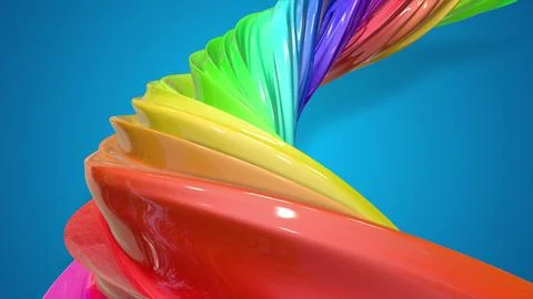 3d render. Paint flow. Abstract colorful creative background with stream of 스톡 일러스트