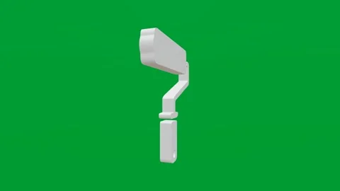 3D render of paint roller icon on chroma key green screen background Stock Footage 335459550