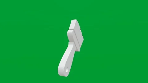 3D render of paintbrush icon on chroma key green screen background Stock Footage 335459546