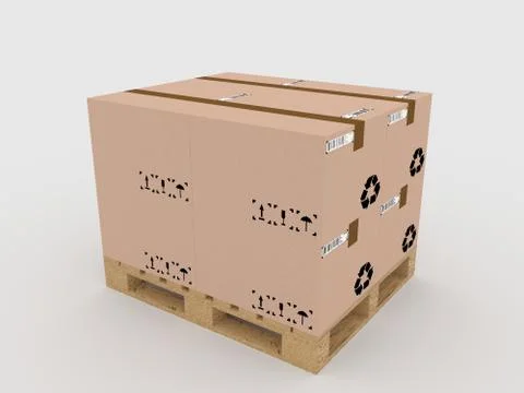 3d render of palette with boxes Illustrazione stock