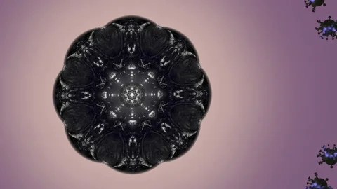 3d render pandemic virus pattern floating over dark blue background. Video stock 130962894