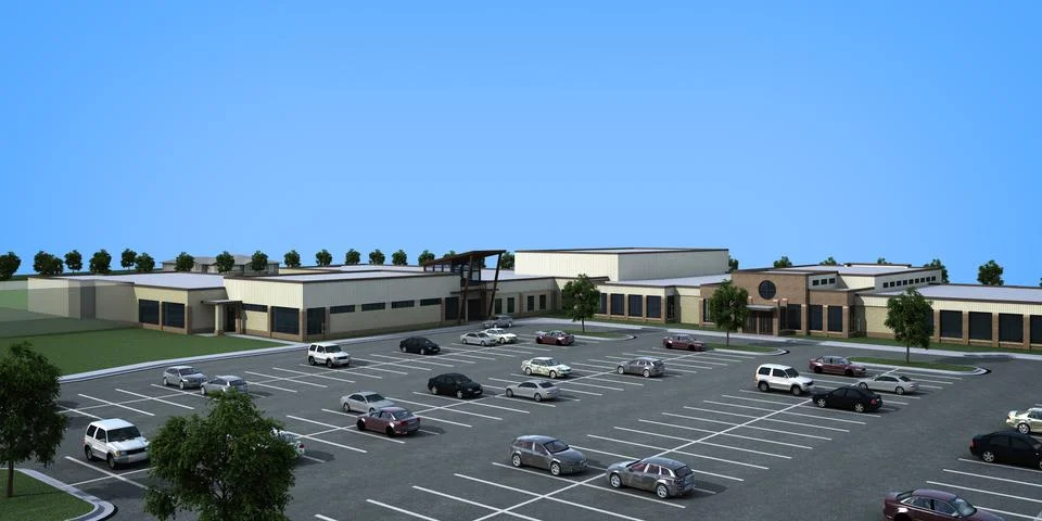 3d render parking lot Stock Illustration
