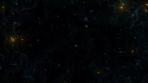 3d render of particles with glow and trail lines Stock Illustration