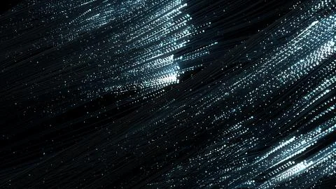 3d render of particles that through the thin wires. Data transfer concept. Te Stock Illustration