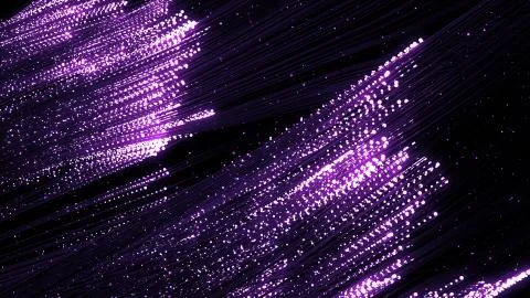 3d render of particles that through the thin wires. Data transfer concept. Te Stock Illustration