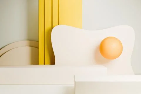 3D render of a pastel beige abstract background with subtle shapes Stock Illustration