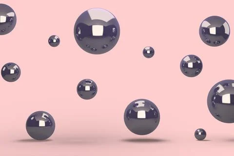 3d render pastel color background with mirror balls イラスト素材