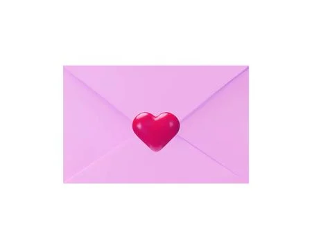 3d render pastel pink mail Stock Illustration