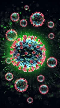 3d render of pathogenic virus organism or bacteria infecting and causing disease Stock Illustration