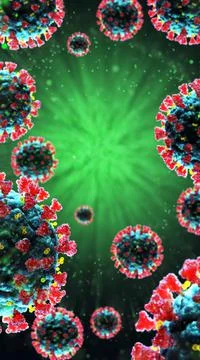 3d render of pathogenic virus organism or bacteria infecting and causing disease Stock Illustration