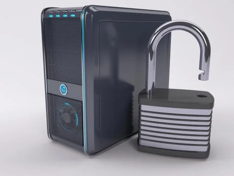 3D Render of PC Computer Tower Illustrazione stock