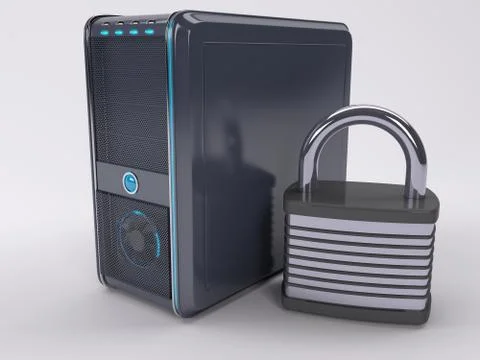 3D Render of PC Computer Tower Illustrazione stock