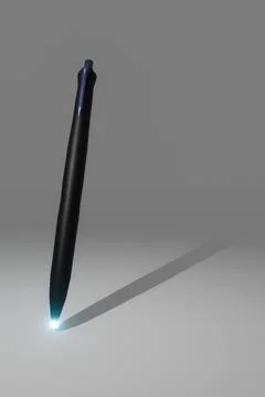 3D render pen with light Stock Photos