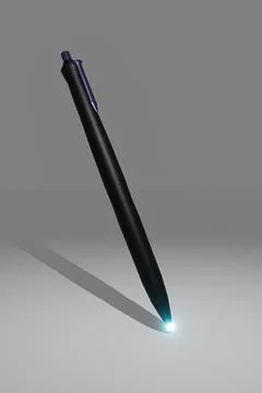 3D render pen with light Stock Photos