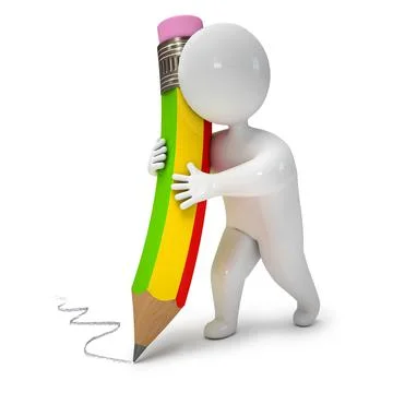 3d render pencil Illustrazione stock