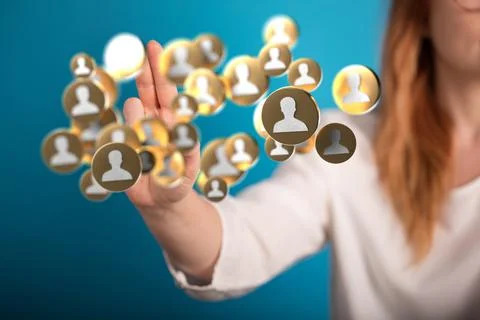 A 3D render people network structure HR - Human resources management and recr Stock Photos