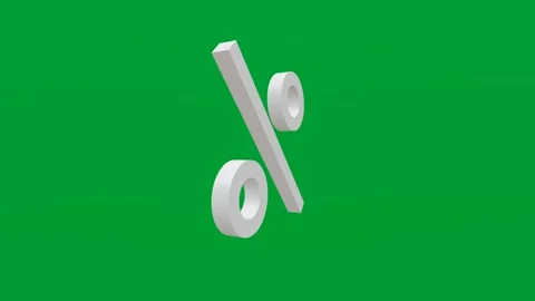 3D render of percent icon on chroma key green screen background Stock Footage 335459292