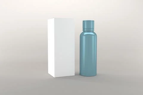 3d render of a perfume bottle and box isolated on white background 스톡 일러스트