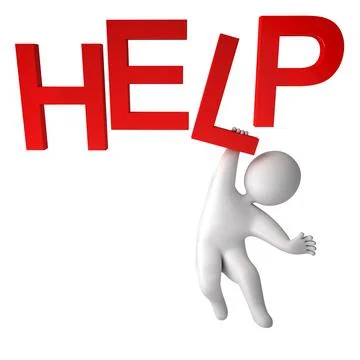 3d render person help Stock Illustration