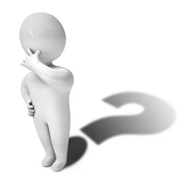 3d render person question mark Stock Illustration