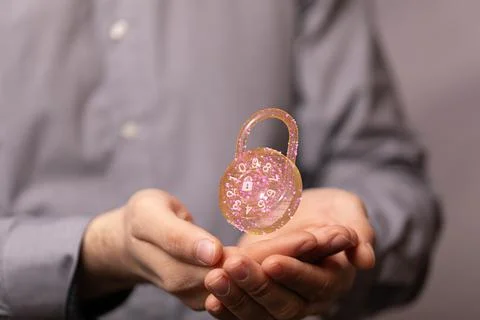 3d render of personal data security Illustrates cyber data or information Stock Photos