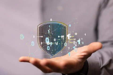 3d render of personal data security Illustrates cyber data or information 스톡 사진
