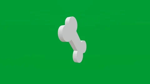 3D render of pet bone icon on chroma key green screen background Stock Footage 335459252