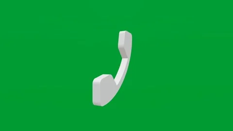 3D render of phone call icon on chroma key green screen background Stock Footage 335459346