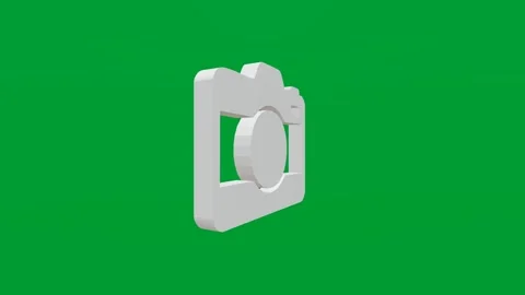 3D render of photo camera icon on chroma key green screen background Stock Footage 335459509