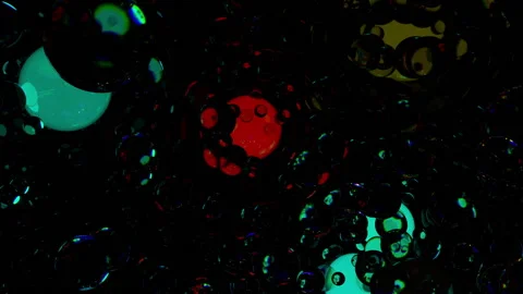 3D render phrase B-Day, made of glowing and iridescent balls in the dark. Stock Footage 237553151