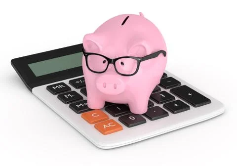 3d render of piggy bank with clock Stock Illustration
