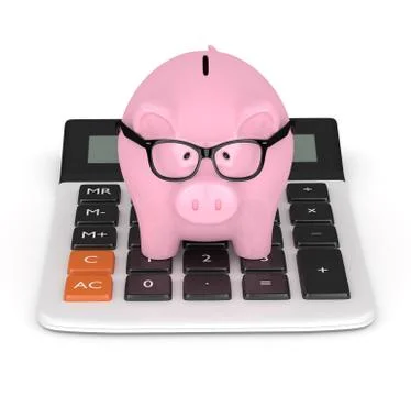 3d render of piggy bank with clock Illustrazione stock