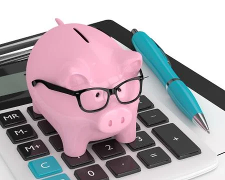 3d render of piggy bank with clock Illustrazione stock