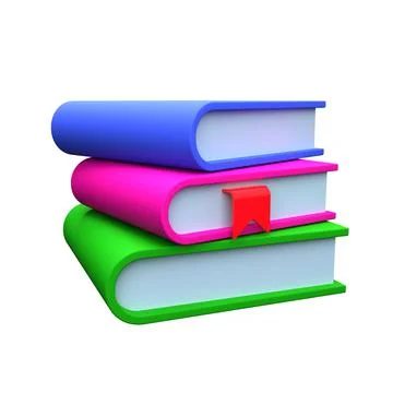 3d render pile of books isolated on white background. Stock-Illustration