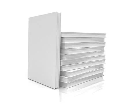 3d render of a pile of books on white background - isolated Stock Illustration