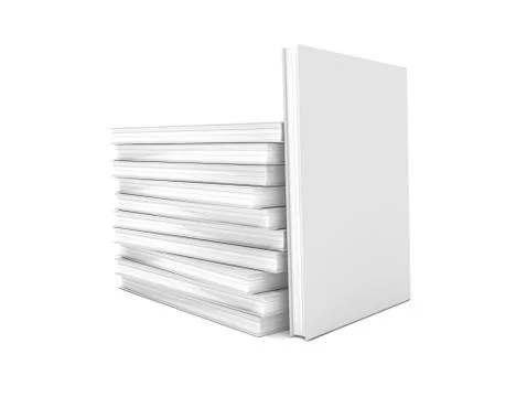 3d render of a pile of books on white background - isolated Stock Illustration