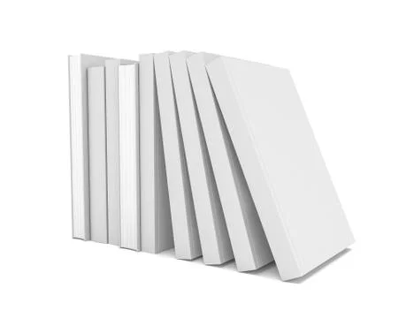 3d render of a pile of books on white background - isolated Stock Illustration