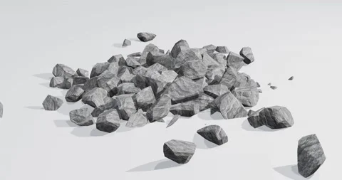 3d render of a pile of falling rocks Stock Footage 218254896