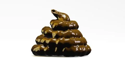 3d render of a pile of shit or poo for human solid waste or bullshit concept Stock Illustration
