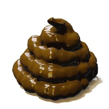 3d render of a pile of shit or poo for human solid waste or bullshit concept Stock Illustration